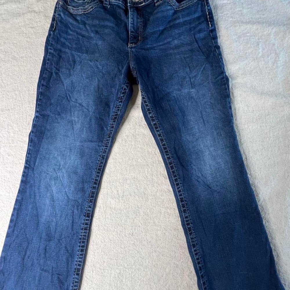 Lee Womens Mid Rise Flare Jeans Blue Denim Size 16 Medium 3535510
